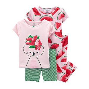 Carter's Baby Girls 4-pc. Pant Pajama Set size 12 and 24 months